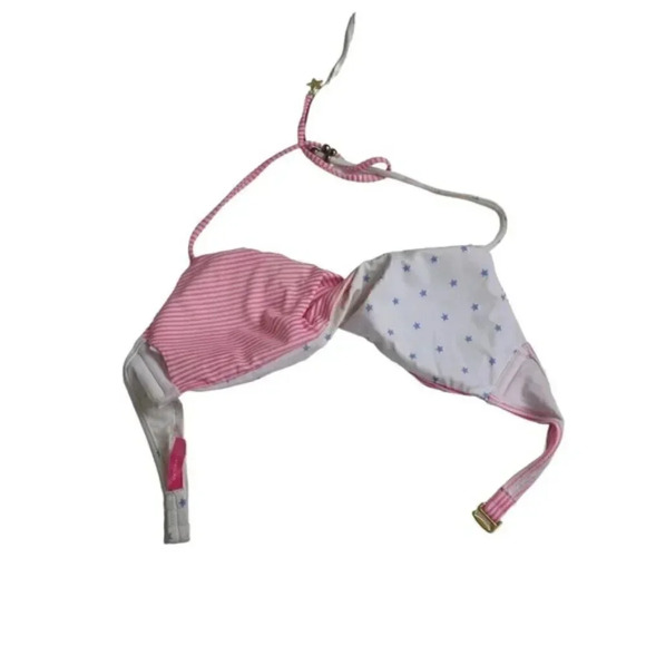 Victoria’s Secret Stars & Stripes Twist  Bikini Top Pink White Blue Size Medium - Picture 7 of 10